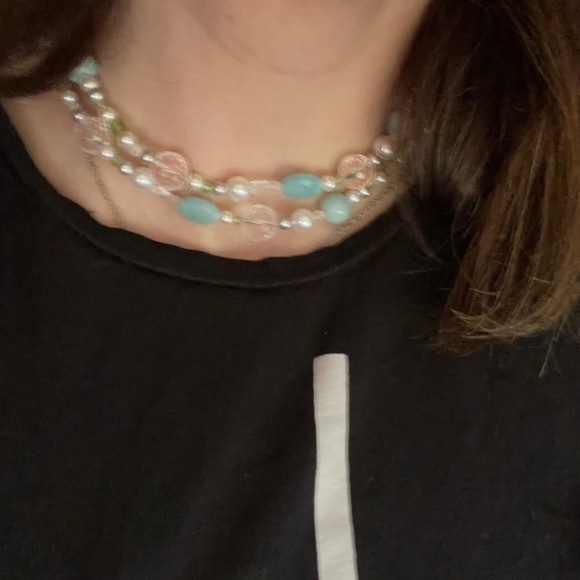 👛 Akoya Cultured Pearl & various stones 33” Necklace - Picture 9 of 16